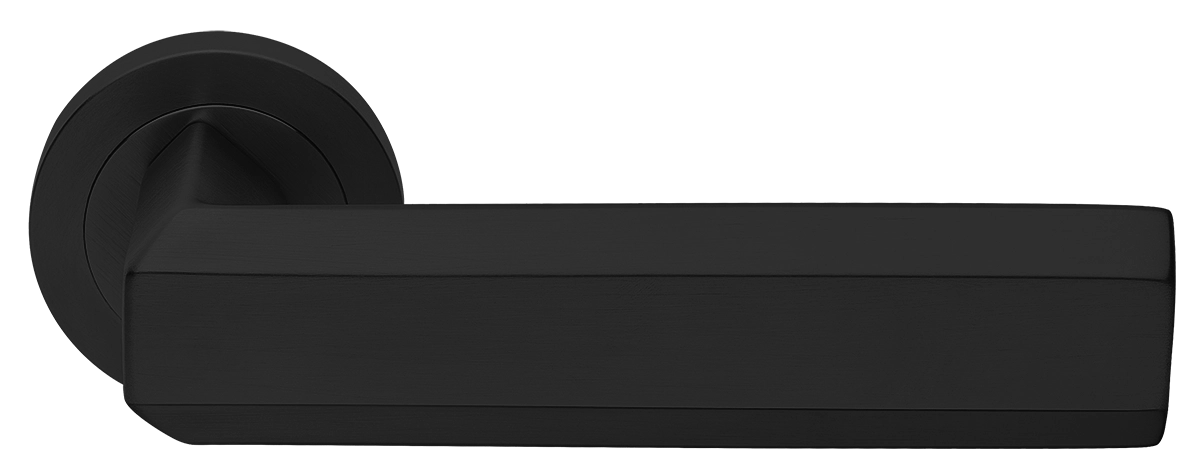 Ручка дверная HARMONY R2 NERO раздельная на круглой розетке, цвет - черный фото купить Уфа