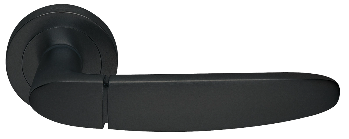Ручка дверная SAIL R2 NERO раздельная на круглой розетке, цвет - черный фото купить Уфа