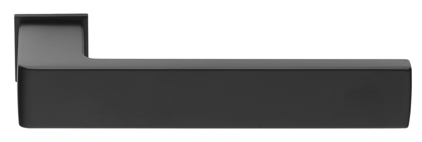 Ручка дверная HORIZONT-SM NERO-ST с невидимой квадратной розеткой, цвет - черный soft-touch фото купить Уфа