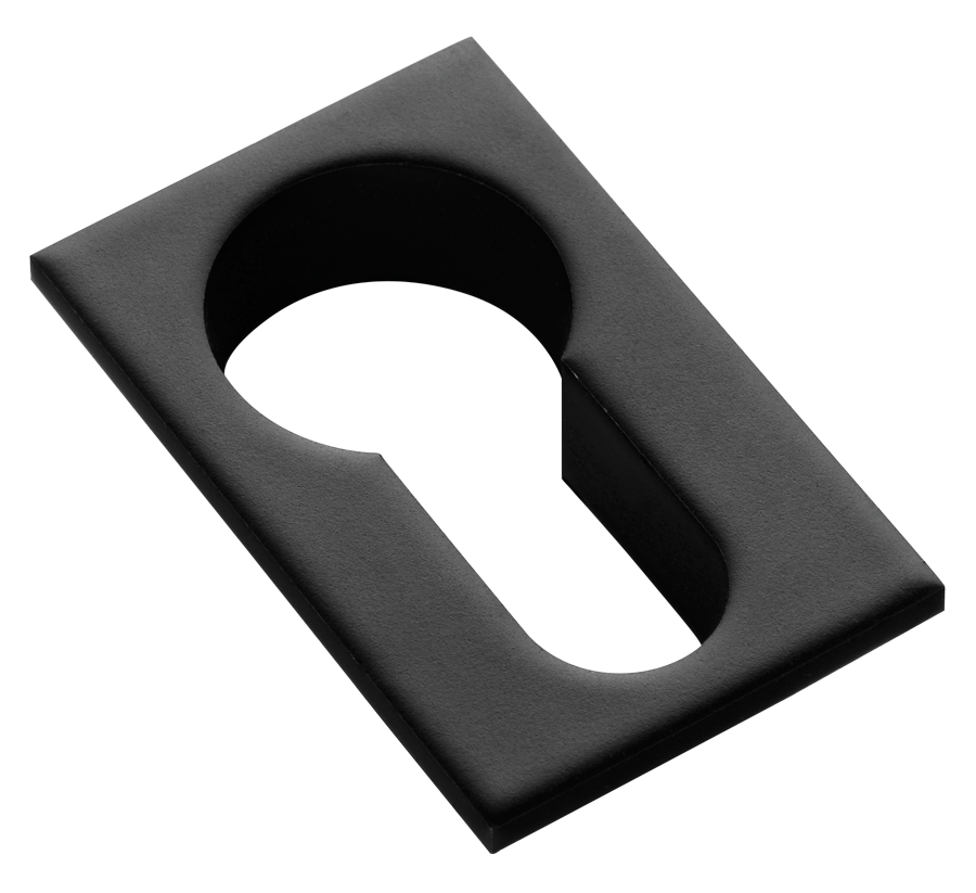 Накладка на евроцилиндр LUX-KH-SM NERO-ST квадратная невидимая, цвет - черный soft-touch фото купить Уфа