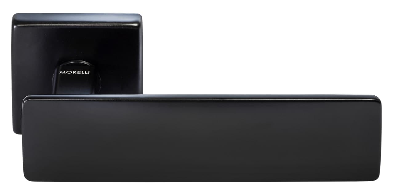 Ручка дверная SPACE S5 NERO-ST на квадратной розетке, цвет - черный soft-touch фото купить Уфа