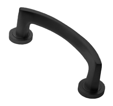 Ручка-скоба дверная WIND PH NERO на круглой розетке, цвет черный, латунь фото фурнитура Уфа