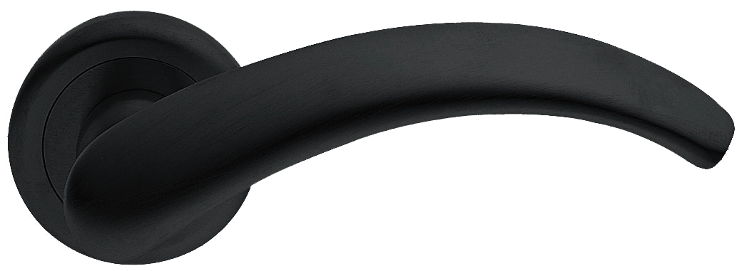 Ручка дверная ARCH R4 NERO раздельная на круглой розетке, цвет - черный фото купить Уфа