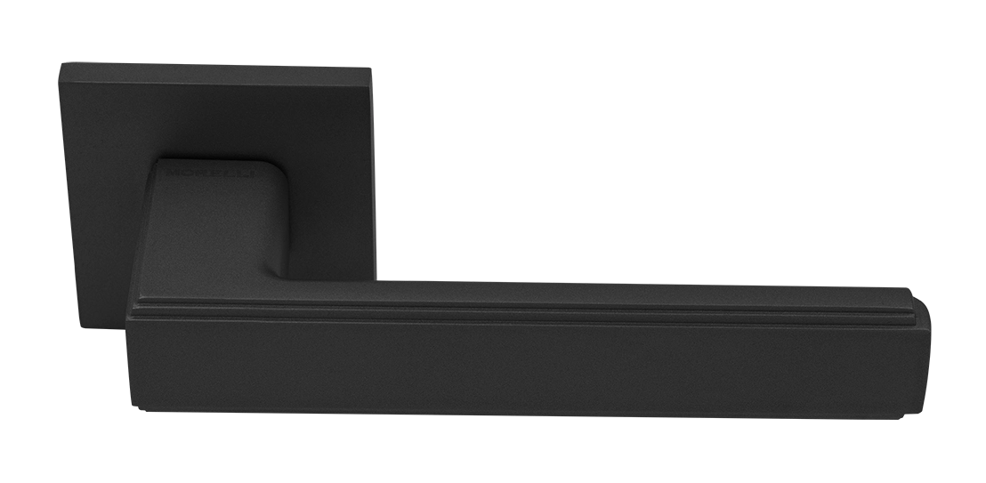 Ручка дверная MH-64-S6 BL STEPS на квадратной розетке 6 мм, цвет черный фото купить Уфа