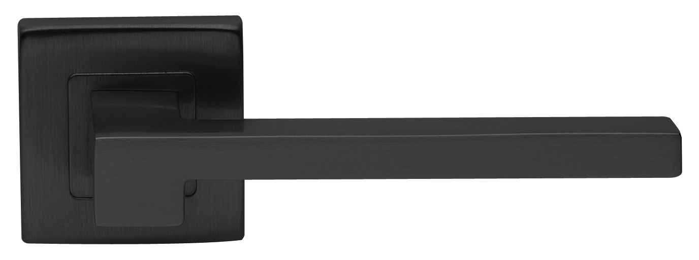 Ручка дверная STONE S3 NERO раздельная на квадратной розетке, цвет черный, латунь фото купить в Уфе