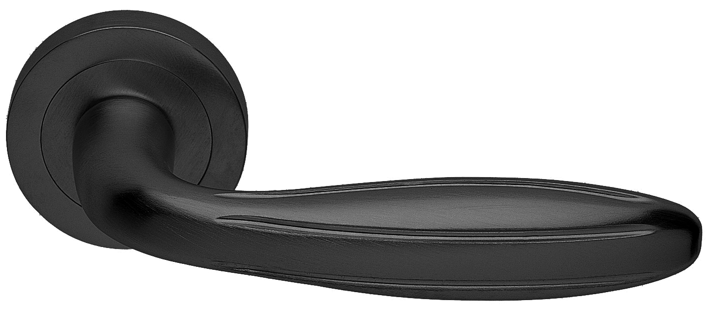 Ручка дверная BUD R2 NERO раздельная на круглой розетке, цвет - черный фото купить в Уфе