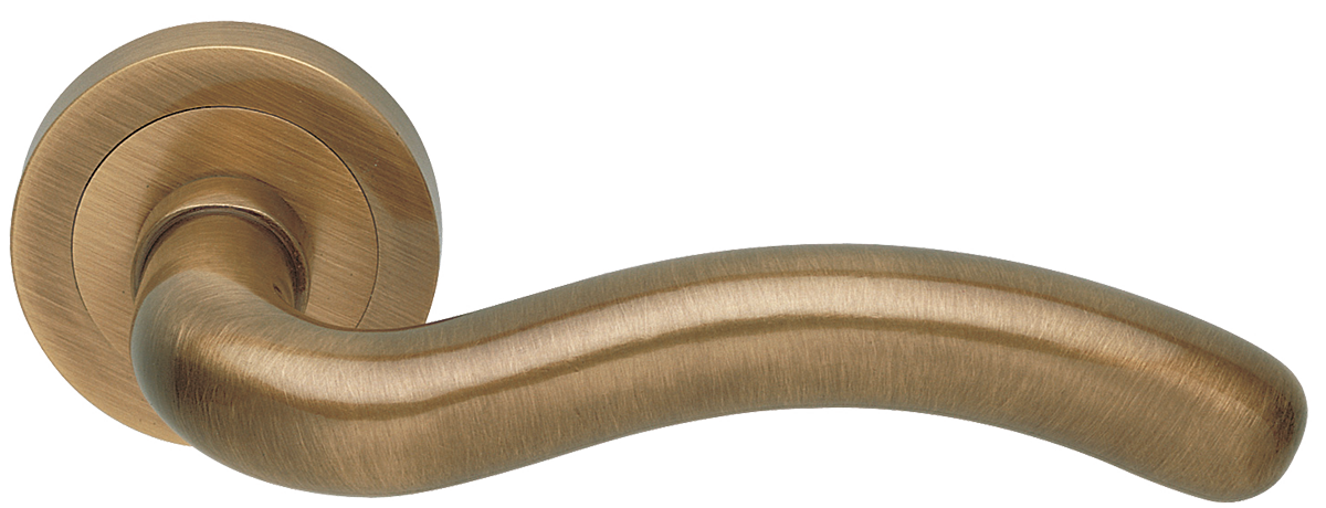 Ручка дверная SNAKE R2 BGO раздельная на круглой розетке, цвет - матовая бронза фото купить в Уфе