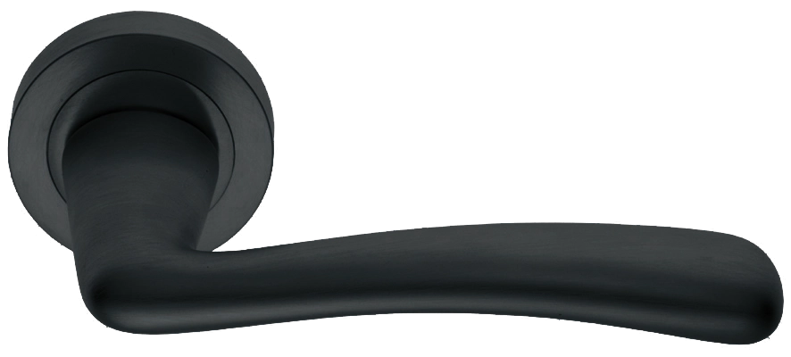 Ручка дверная COCKATOO R2 NERO раздельная на круглой розетке, цвет - черный фото купить в Уфе
