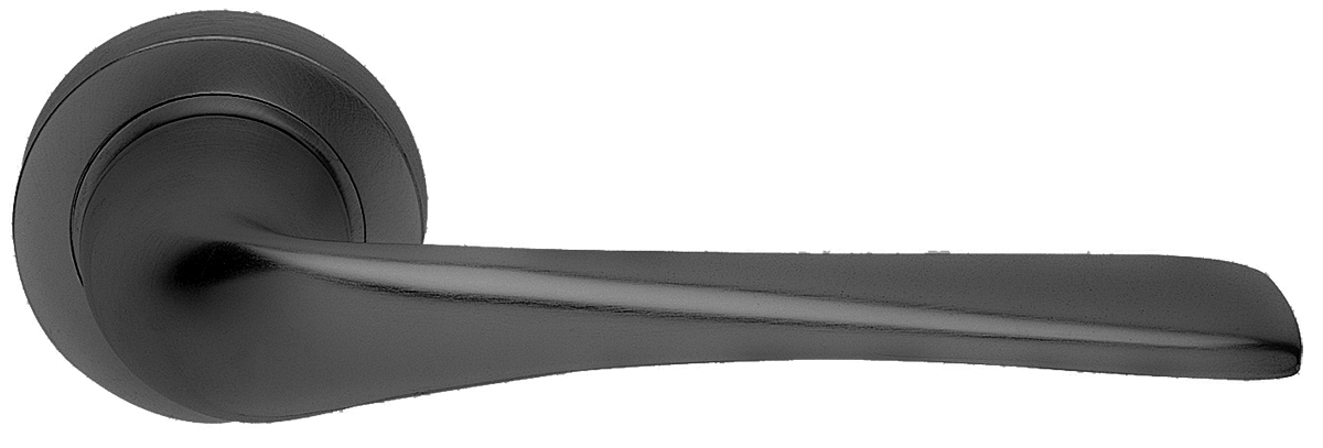 Ручка дверная LE MANS R2 NERO раздельная на круглой розетке, цвет - черный фото купить в Уфе