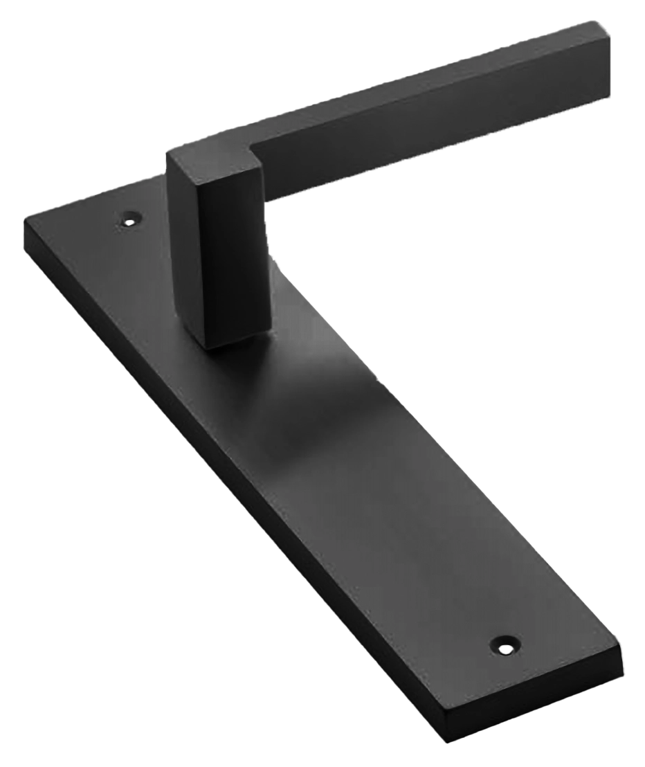 Ручка дверная на планке STONE PL NERO, цвет черный, латунь фото купить в Уфе