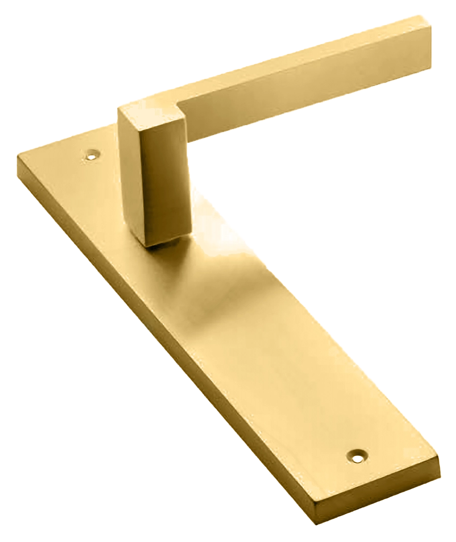 Ручка дверная на планке STONE PL OSA, цвет матовое золото, латунь фото купить в Уфе