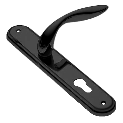 Ручка дверная на планке LEON PL NERO, цвет черный, латунь фото купить в Уфе