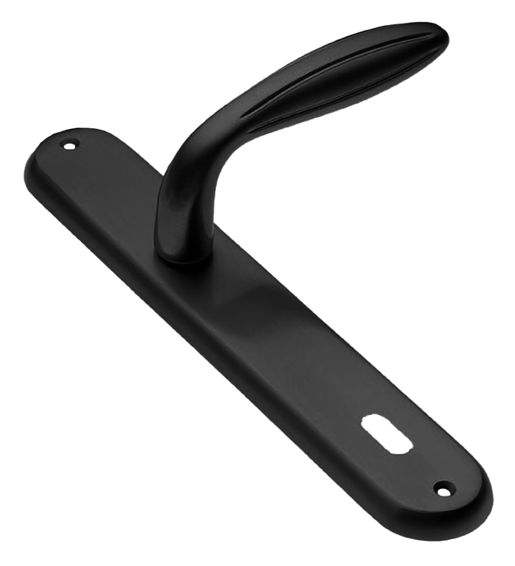 Ручка дверная на планке BUD PL NERO, цвет черный, латунь фото купить в Уфе