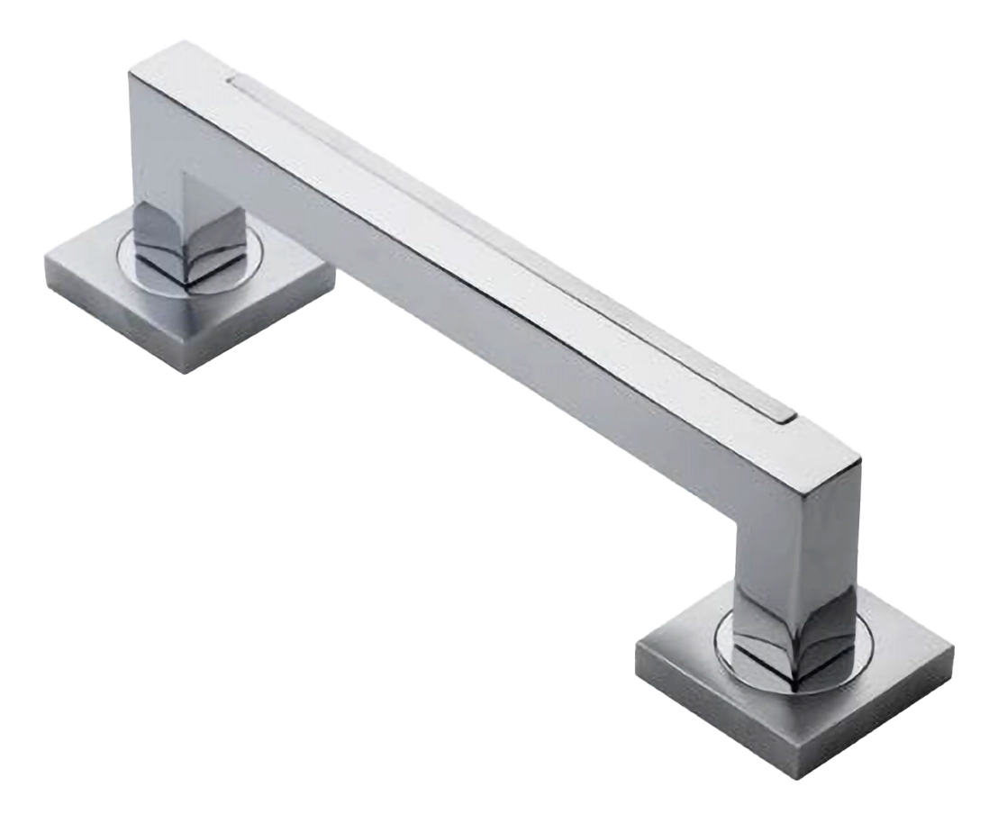 Ручка-скоба дверная ISLAND PH CRO на квадратной розетке на квадратной розетке, цвет хром, латунь фото купить в Уфе