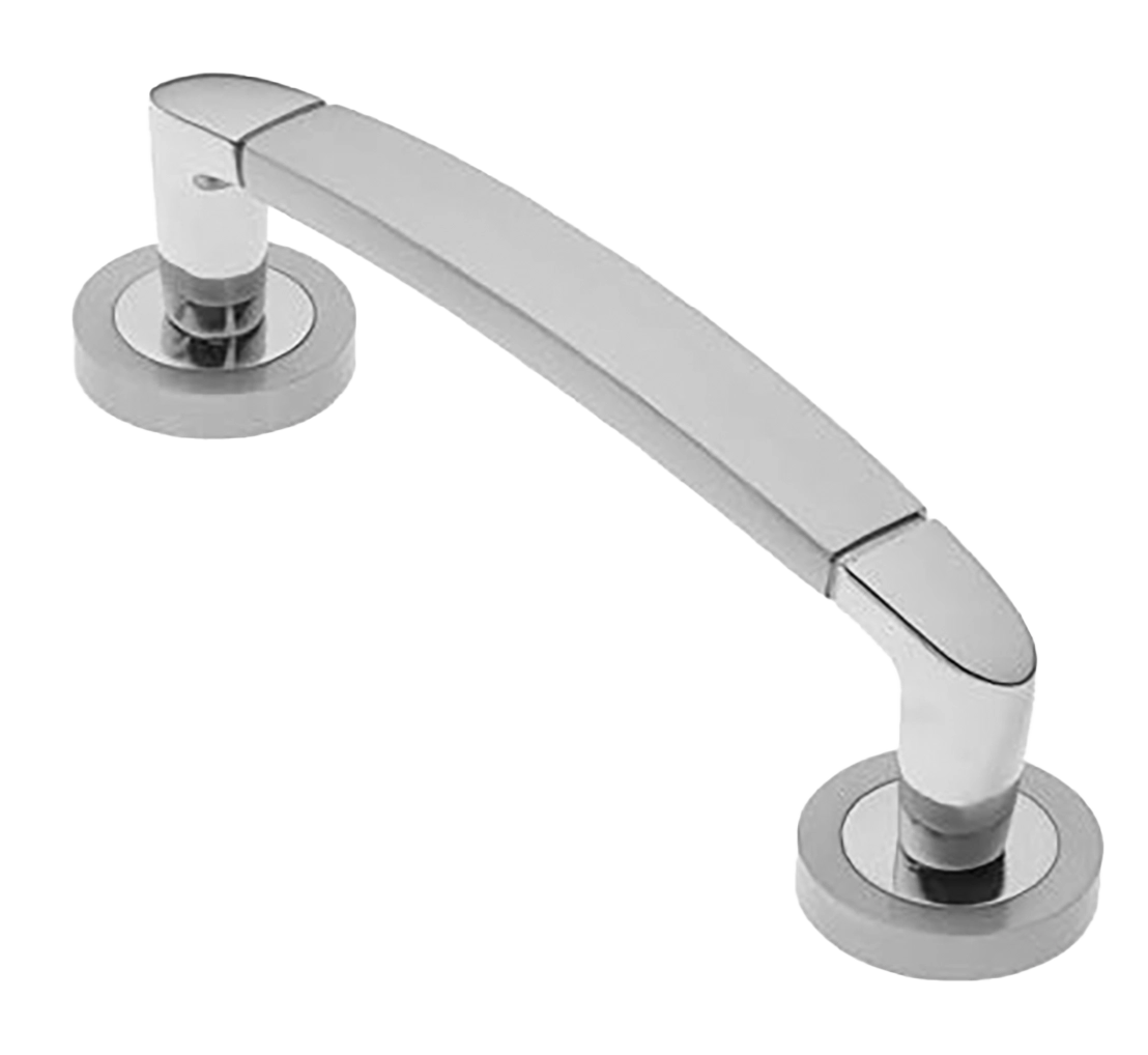 Ручка-скоба дверная SAIL PH CSA/CRO на круглой розетке, цвет матовый хром/хром, латунь фото купить в Уфе
