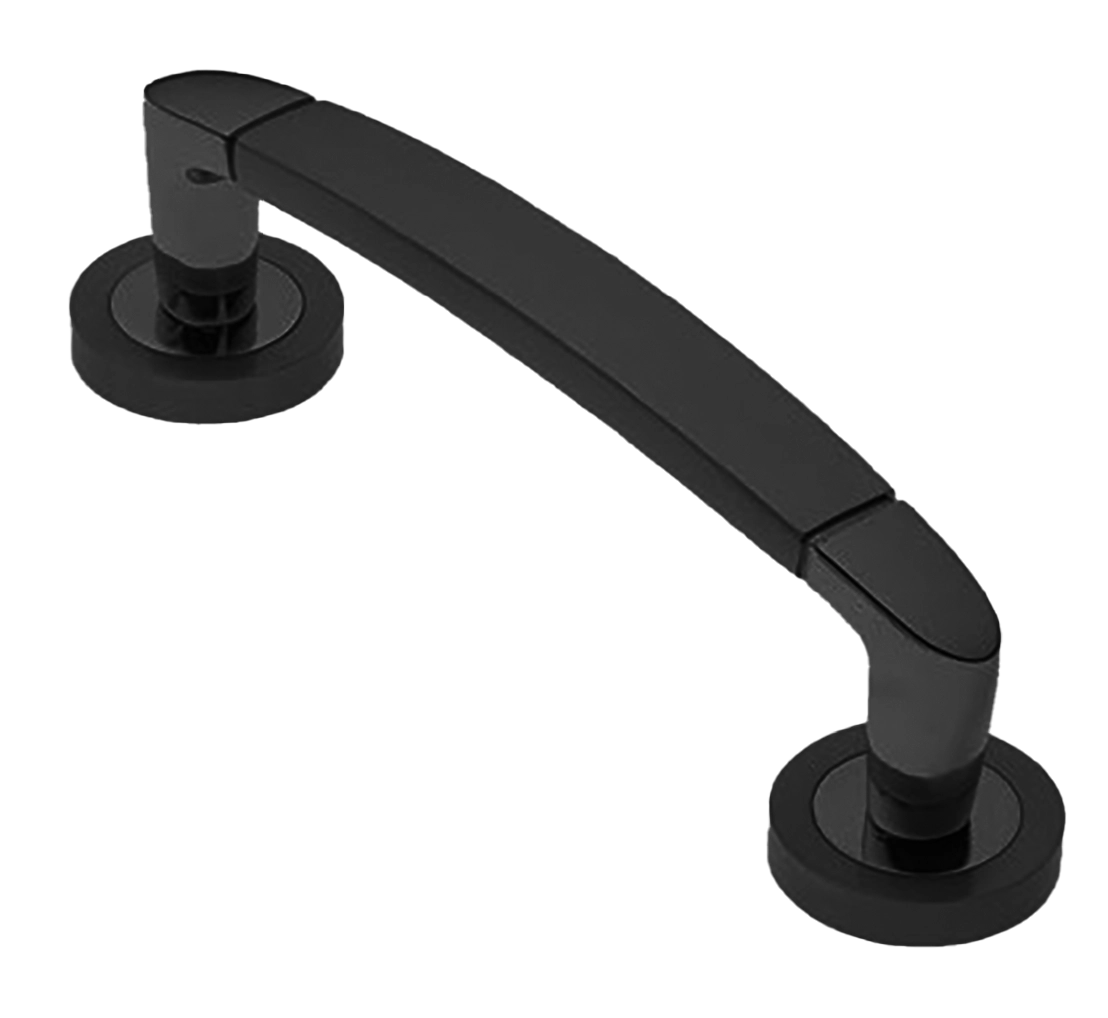 Ручка-скоба дверная SAIL PH NERO на круглой розетке, цвет черный, латунь фото купить в Уфе