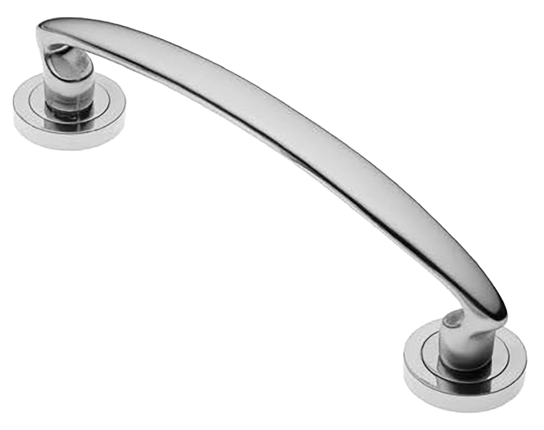 Ручка-скоба дверная FLAMINGO PH CRO на круглой розетке, цвет хром, латунь фото купить в Уфе