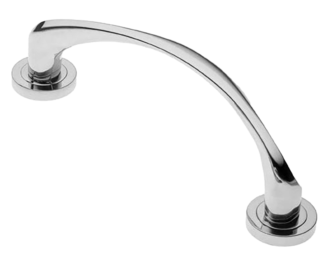 Ручка-скоба дверная COBRA PH CRO на круглой розетке, цвет хром, латунь фото купить в Уфе