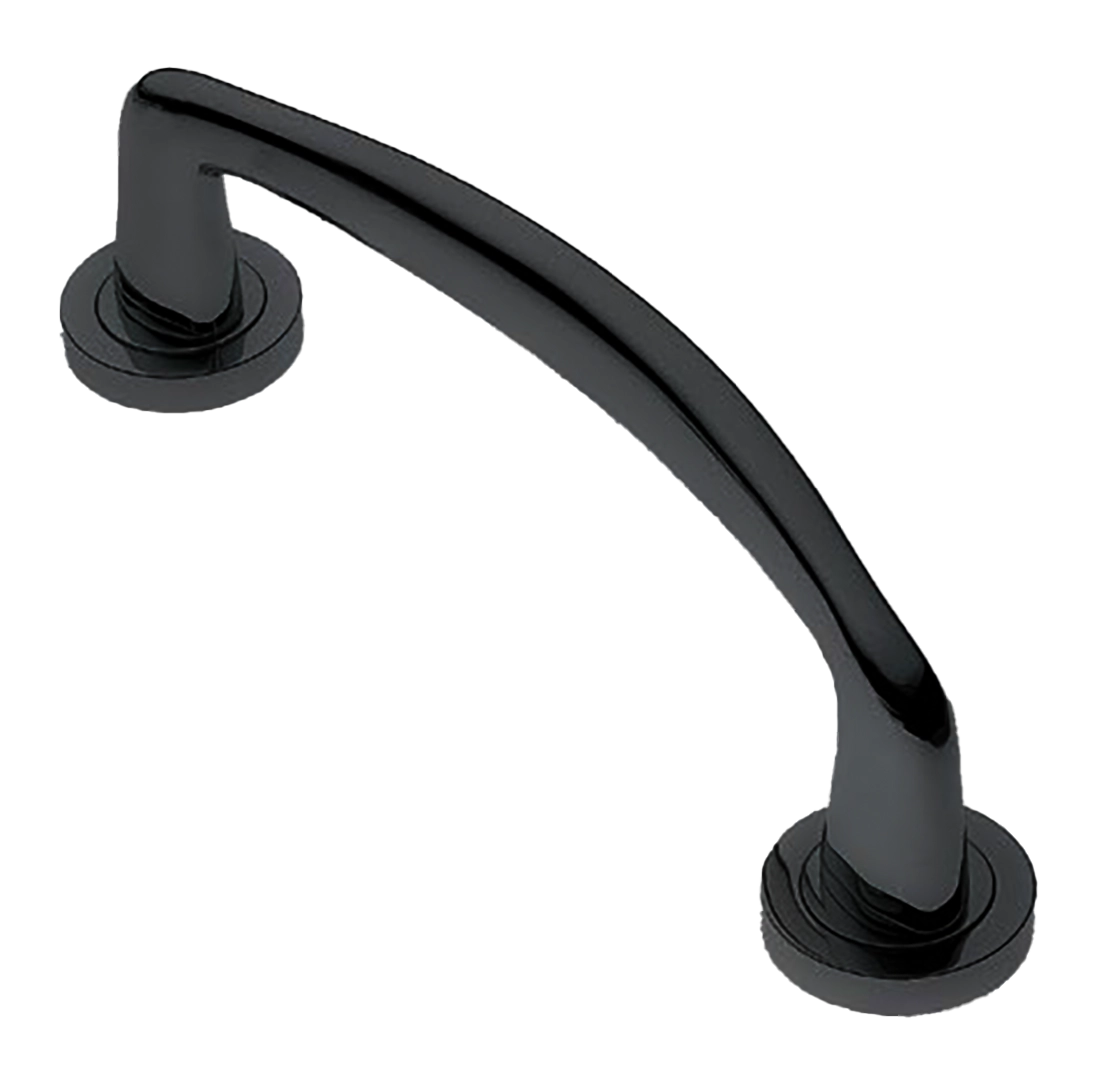 Ручка-скоба дверная COCKATOO PH NERO на круглой розетке, цвет черный, латунь фото купить в Уфе