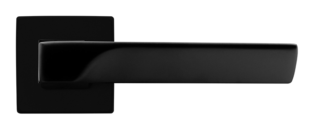 Ручка дверная FIORD S5 NERO-ST на квадратной розетке цвет черный soft-touch, ЦАМ фото купить в Уфе