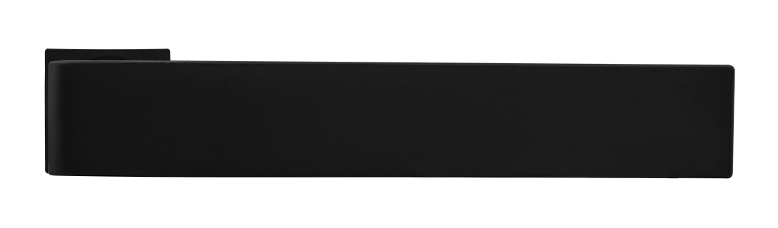 Ручка дверная HORIZONT-SM NERO-ST с невидимой квадратной розеткой, цвет черный soft-touch, ЦАМ фото купить в Уфе