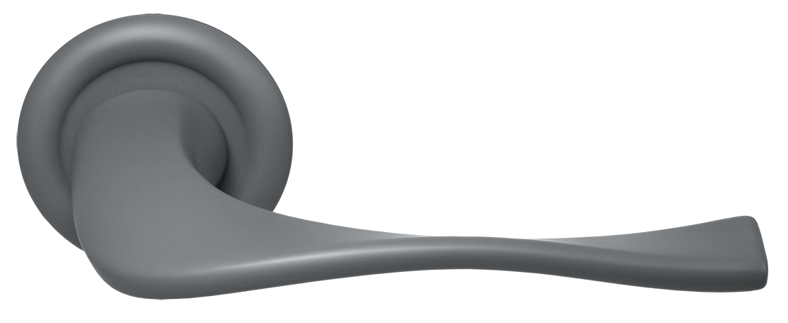 Ручка дверная SKYSCRAPER R7 SSW на круглой розетке, цвет Стокгольмский снегопад/Stockholm Snowfall фото купить Уфа