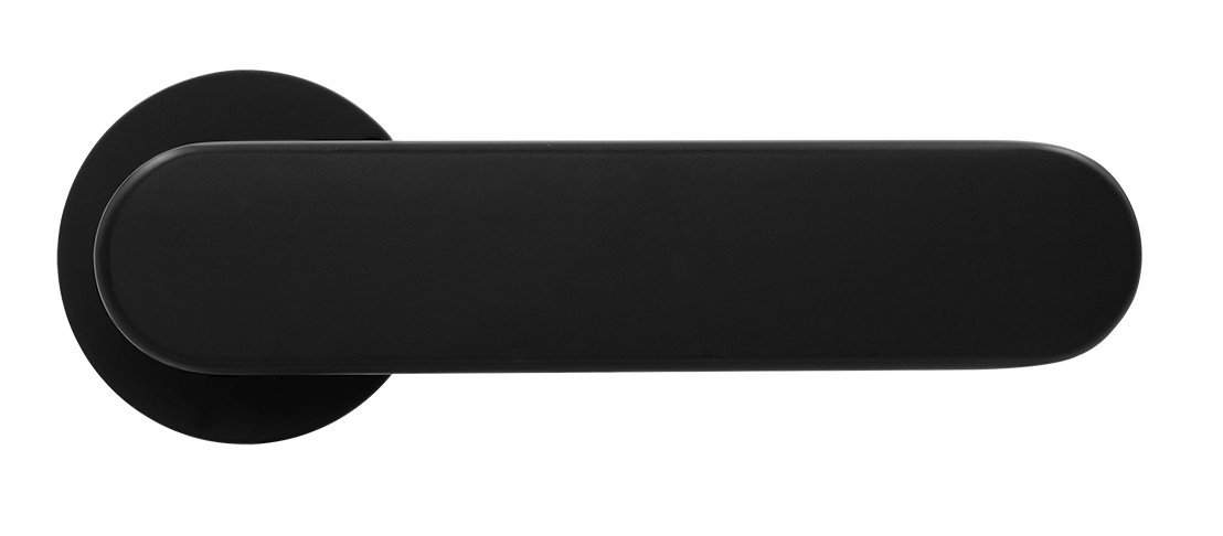 Ручка дверная MH-65-R6 R6 SEMPIONE BL на круглой розетке, цвет черный фото купить в Уфе