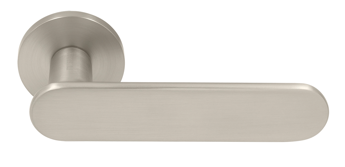 Ручка дверная MH-65-R6 SEMPIONE MSN на круглой розетке, цвет матовый сатинированный никель фото купить Уфа