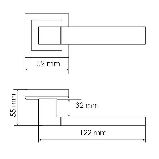 Комплект дверных ручек MH-28 BL-S + защёлка бесшумная 1895P BL + петли врезные универсальные MSN 100X70X2.5-4BB BL (2шт), цвет черный фото купить в Уфе