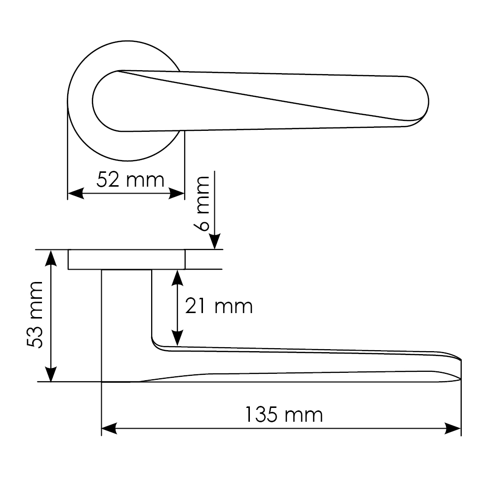 Комплект дверных ручек MH-58-R6 SC + сантехническая завертка MH-WC-R6 SC + защёлка бесшумная M1895 SC + петли врезные универсальные MSN 100X70X2.5-4BB SC (2шт), цвет матовый хром фото купить в Уфе