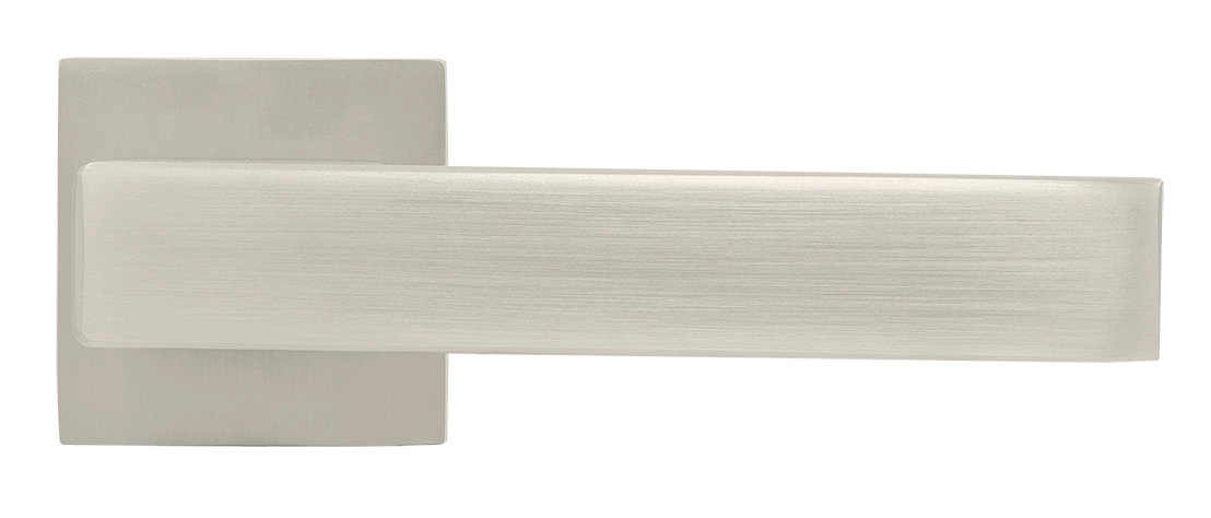 Ручка дверная LOT MH-56-S6 MSN раздельная на квадратной розетке 6 мм, цвет матовый сатинированный никель, ЦАМ фото купить в Уфе