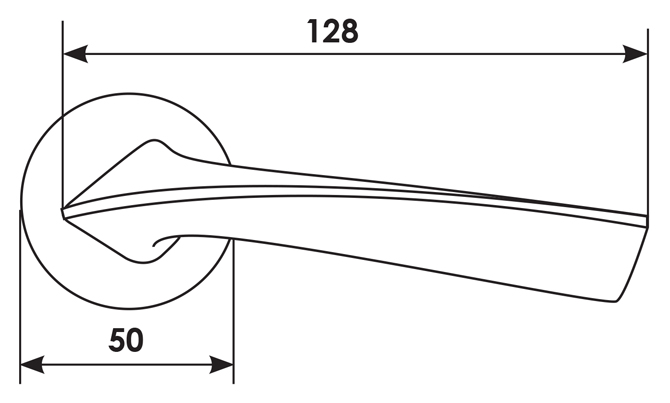 Ручка дверная COMETA R5 NIS раздельная на круглой розетке, цвет матовый никель, ЦАМ фото купить в Уфе