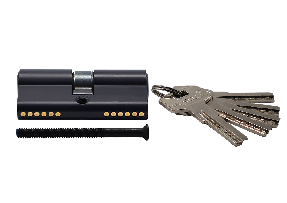 Ключевой цилиндр высокой секретности HS 60C BL (60мм), цвет - черный фото купить в Уфе