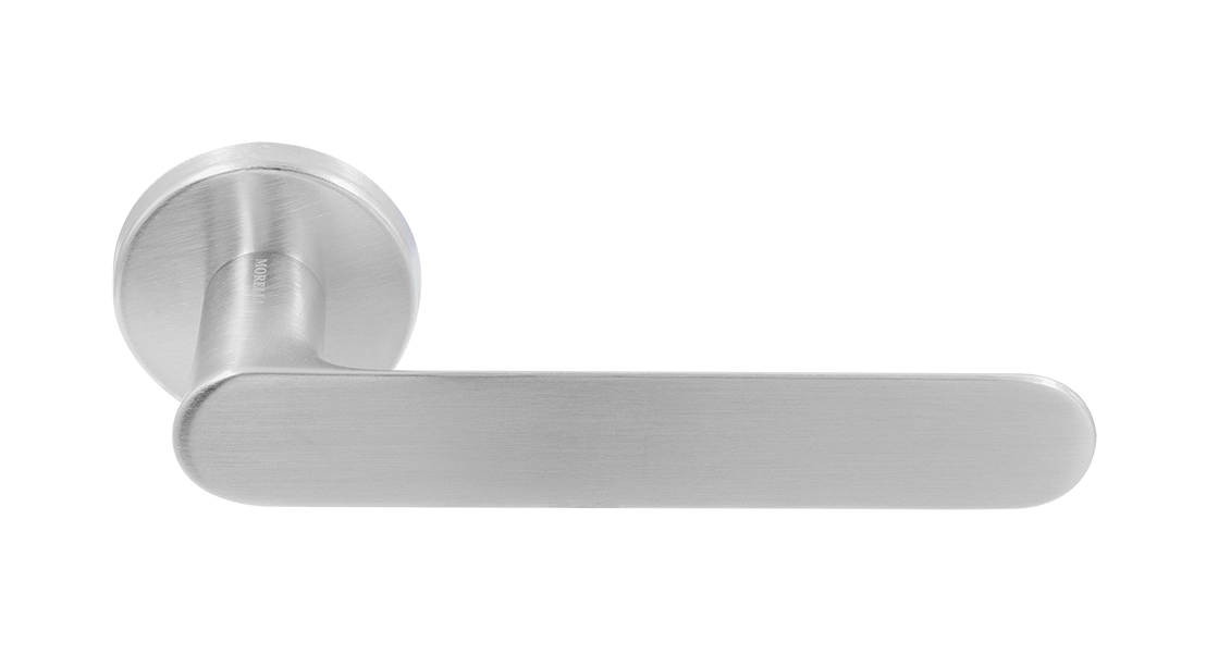 Ручка дверная LE BOAT R5 CSA раздельная на круглой розетке, цвет матовое матовый хром, латунь фото купить Уфа