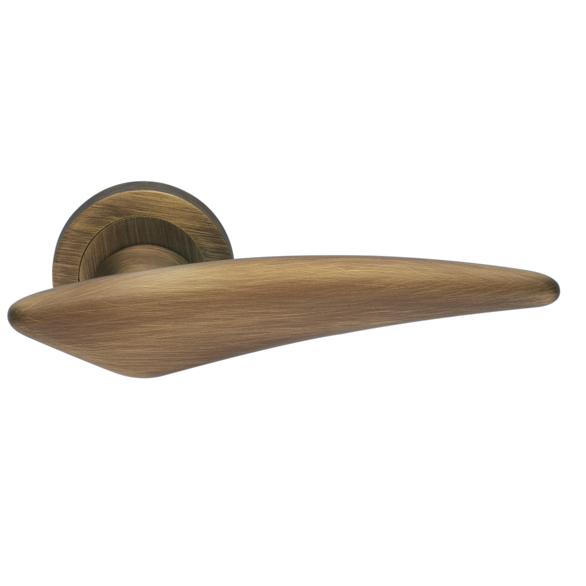 Ручка дверная BOLID R2 BGO раздельная на круглой розетке, цвет матовая бронза, латунь фото купить Уфа