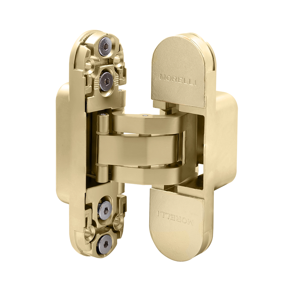 Петля скрытая HH-24 MSG врезная с 3D-регулировкой вес полотна до 40 кг, цвет матовое сатинированное золото фото купить в Уфе