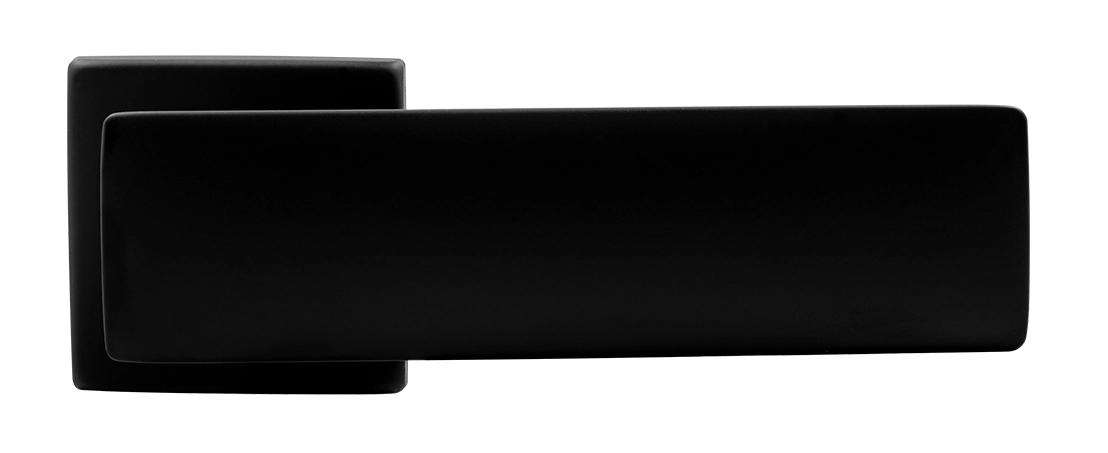 Ручка дверная SPACE S5 NERO-ST на квадратной розетке, цвет черный soft-touch, ЦАМ фото купить в Уфе