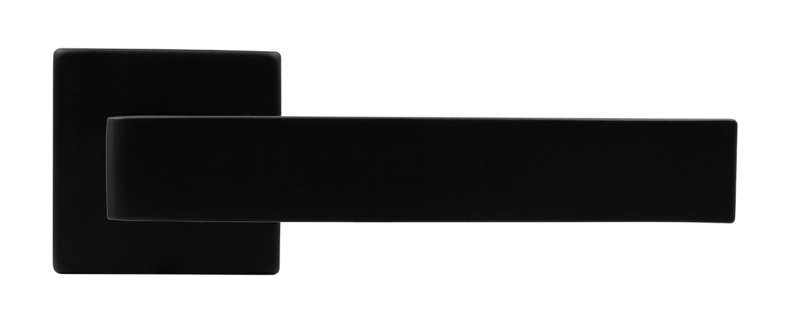 Ручка дверная HORIZONT S5 NERO-ST на квадратной розетке, цвет черный soft-touch, ЦАМ фото купить в Уфе