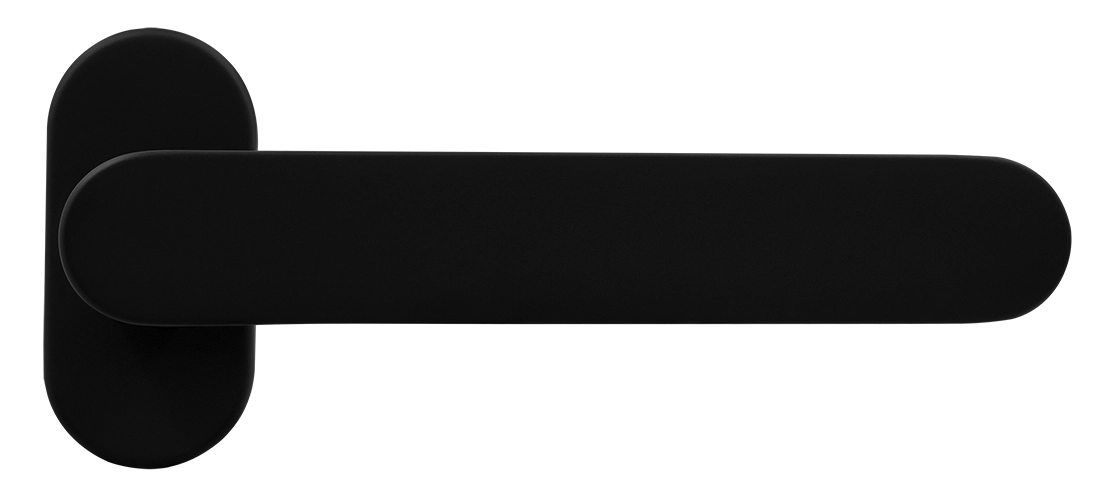 Ручка оконная LE BOAT W1 NERO-ST на прямоугольной розетке, цвет черный soft-touch, латунь фото купить Уфа