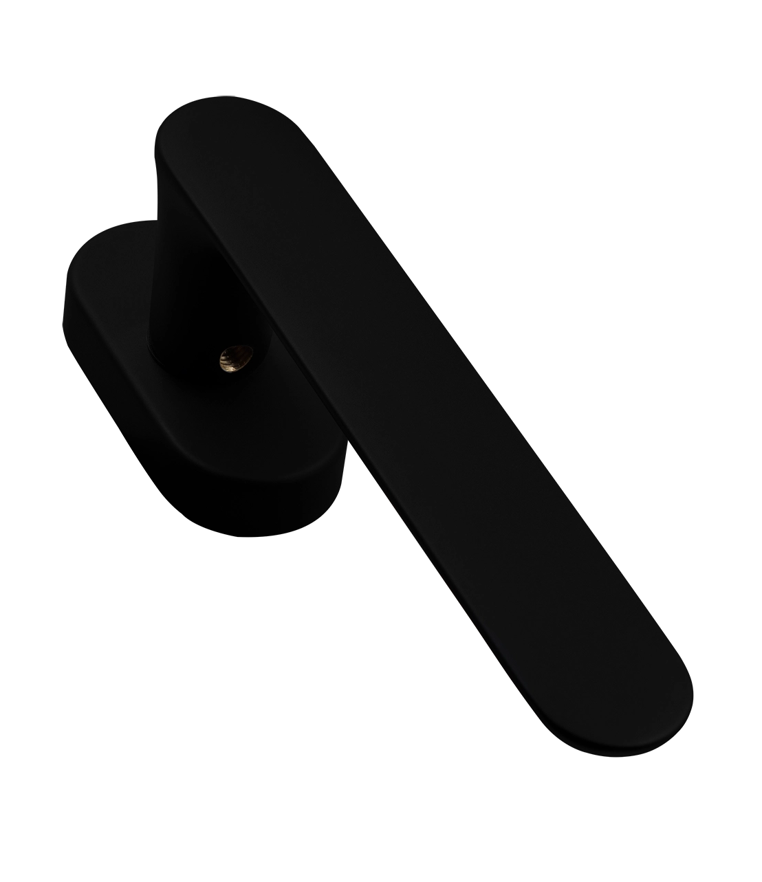 Ручка оконная LE BOAT W1 NERO-ST на прямоугольной розетке, цвет черный soft-touch, латунь фото фурнитура Уфа