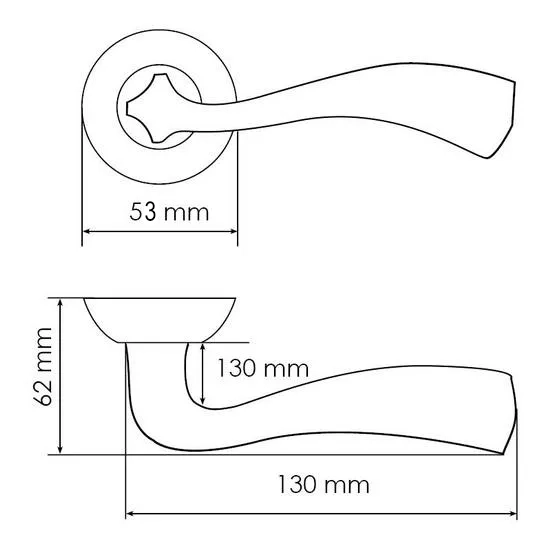 Ручка дверная СОН MH-15 SN/CP раздельная на круглой розетке, цвет белый никель/хром, ЦАМ фото фурнитура Уфа
