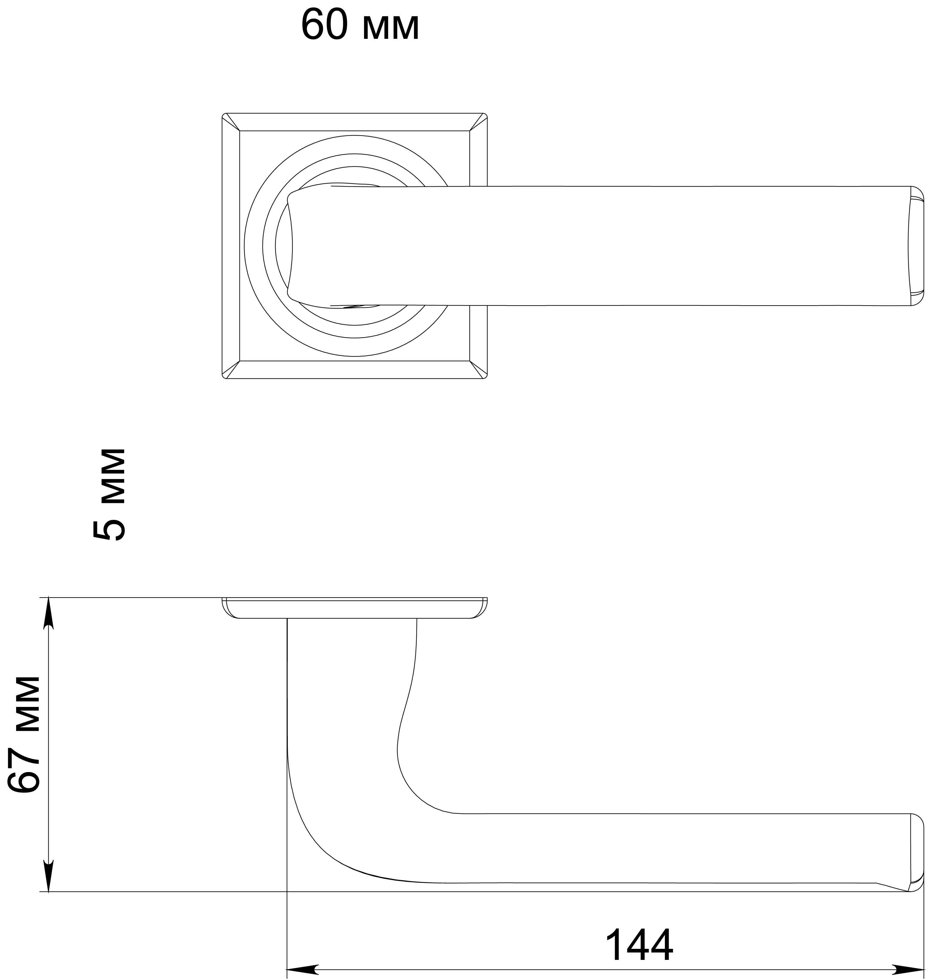 Ручка дверная THE BUS STATION S7 WF на квадратной розетке, цвет Зимняя стужа/Winter Frost фото фурнитура Уфа