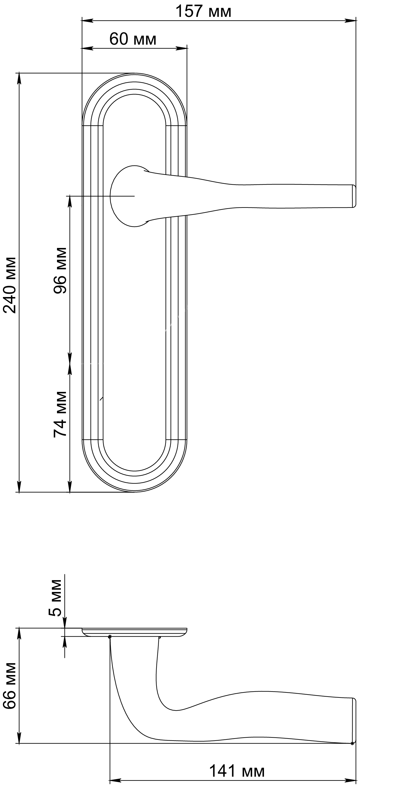 Ручка дверная LVB PLR SSW на планке, цвет Стокгольмский снегопад/Stockholm Snowfall фото фурнитура Уфа