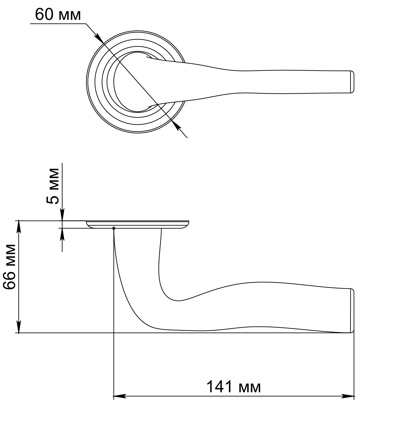 Ручка дверная LVB R7 WF на круглой розетке, цвет Зимняя стужа/Winter Frost фото фурнитура Уфа