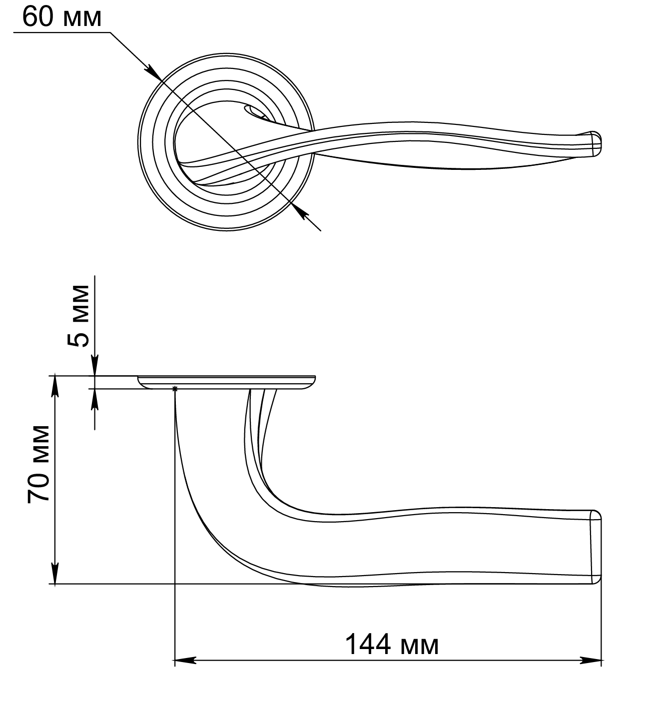 Ручка дверная SKYSCRAPER R7 WF на круглой розетке, цвет Зимняя стужа/Winter Frost фото фурнитура Уфа