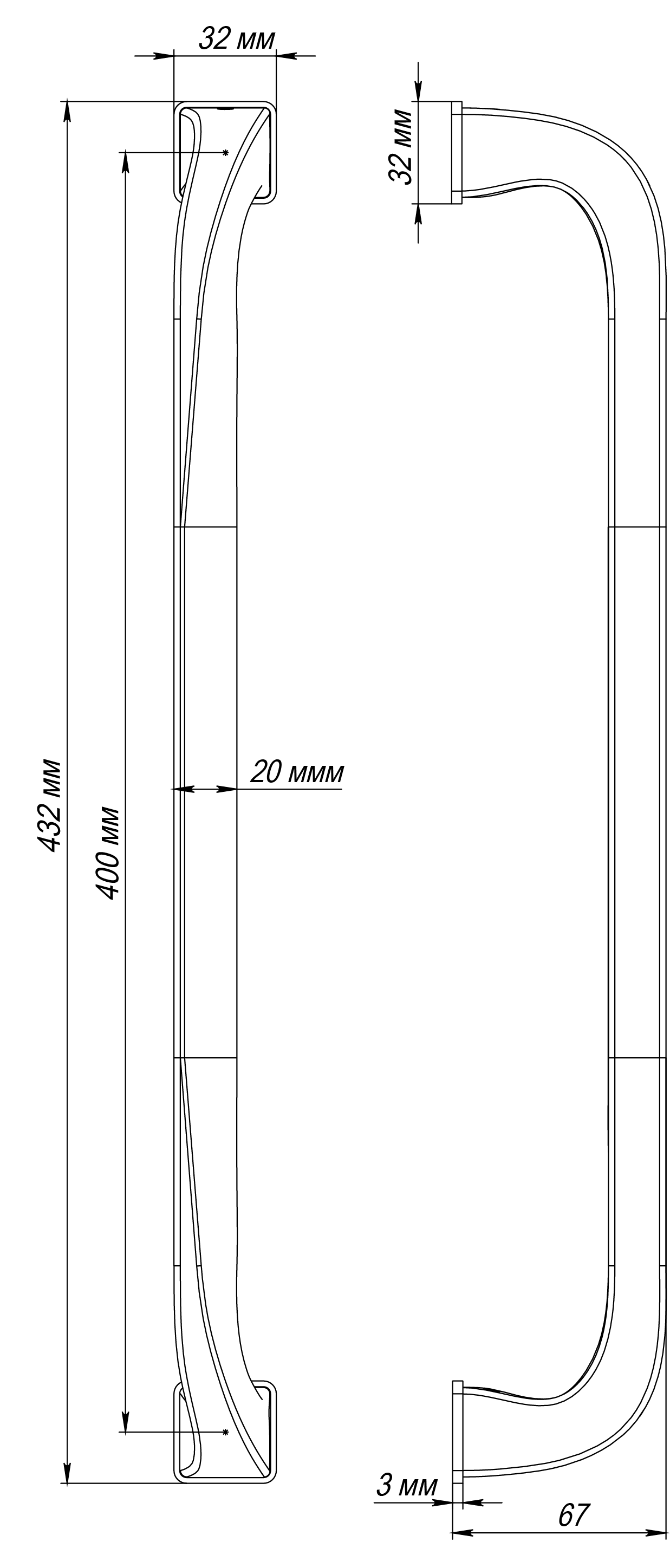 Ручка-скоба WD CONCERT HALL PH SSW, цвет Стокгольмский снегопад/Stockholm Snowfall фото купить в Уфе