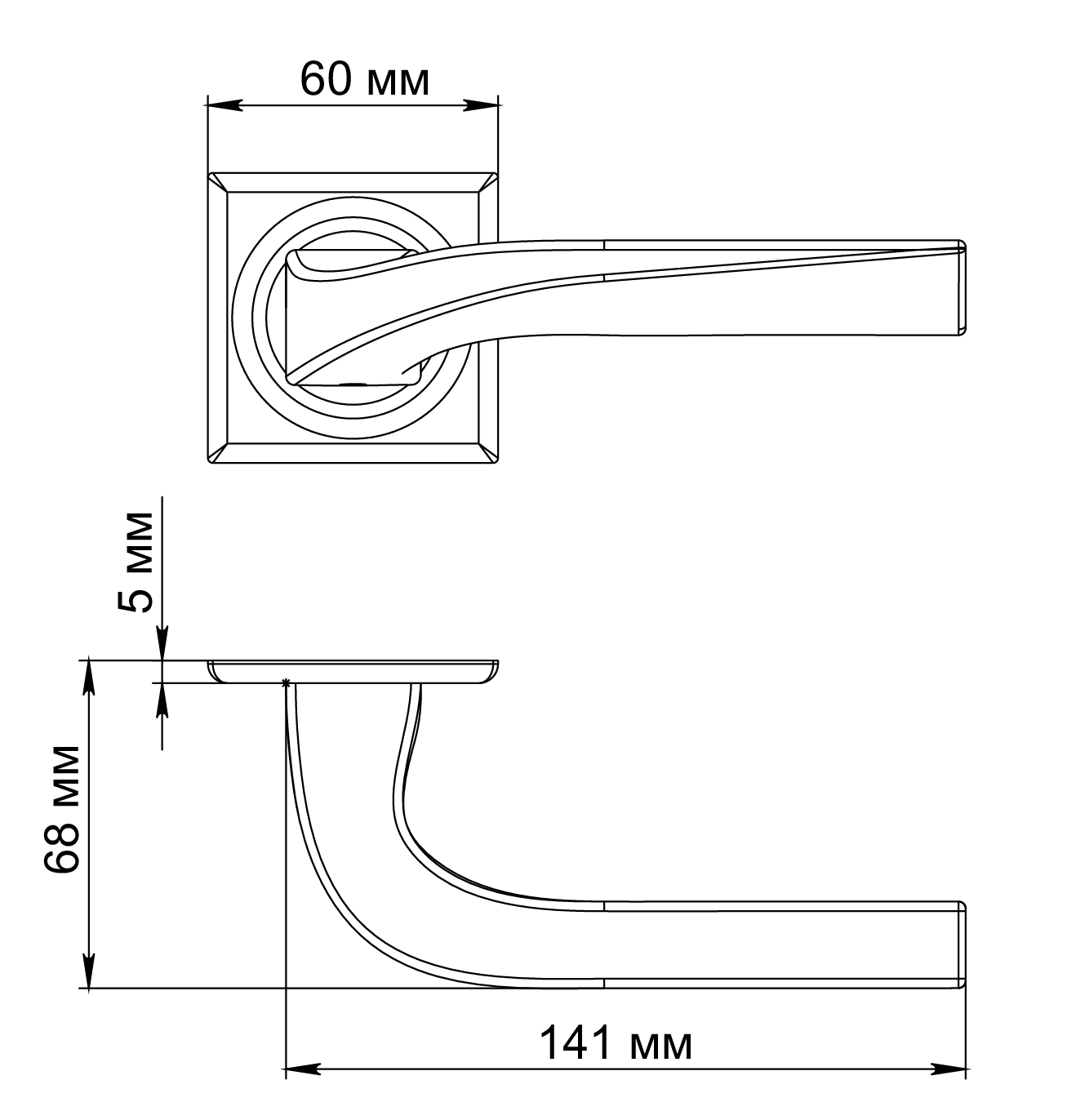 Ручка дверная WD CONCERT HALL S7 AH на квадратной розетке, цвет Осенний мёд/Autumn Honey фото фурнитура Уфа