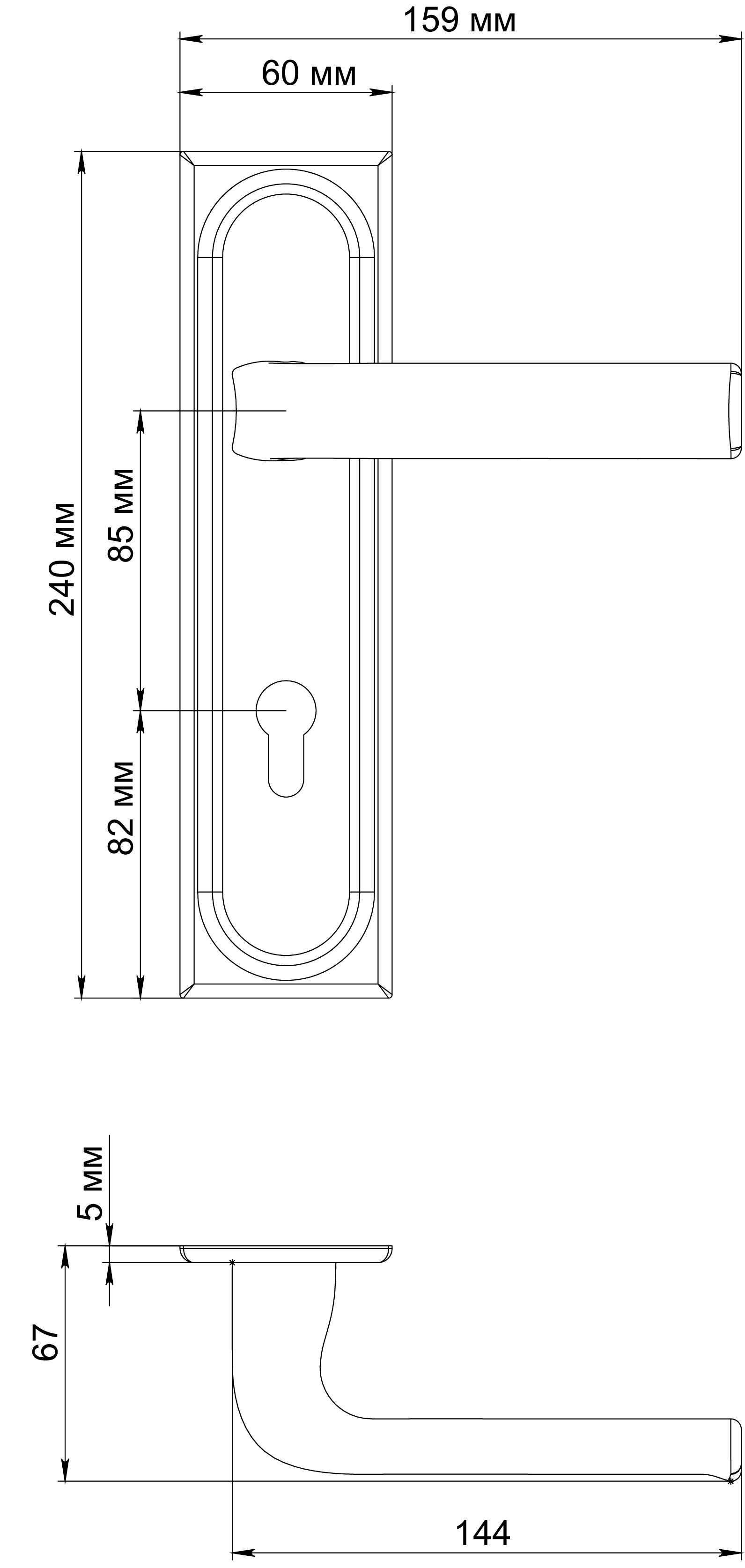 Ручка дверная THE BUS STATION PLS KH SSW на планке под ключевой цилиндр, цвет Стокгольмский снегопад/Stockholm Snowfall фото купить в Уфе