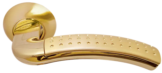 ПАЛАЦЦО, ручка дверная MH-02P SG/GP, цвет мат.золото/золото,с перфорацией фото купить Уфа