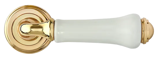 UMBERTO, ручка дверная MH-41-CLASSIC PG/W, цвет - золото/белый фото купить в Уфе
